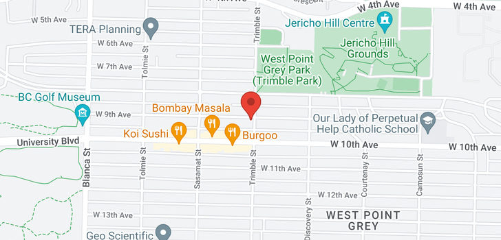 map of 4402 W 9TH AVENUE